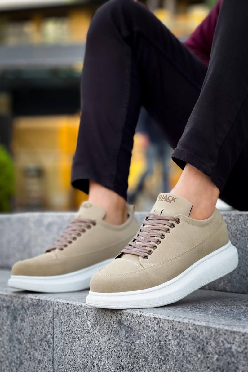 Mens Sneakers - Beige Suede - 814