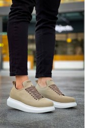 Mens Sneakers - Beige Suede - 814