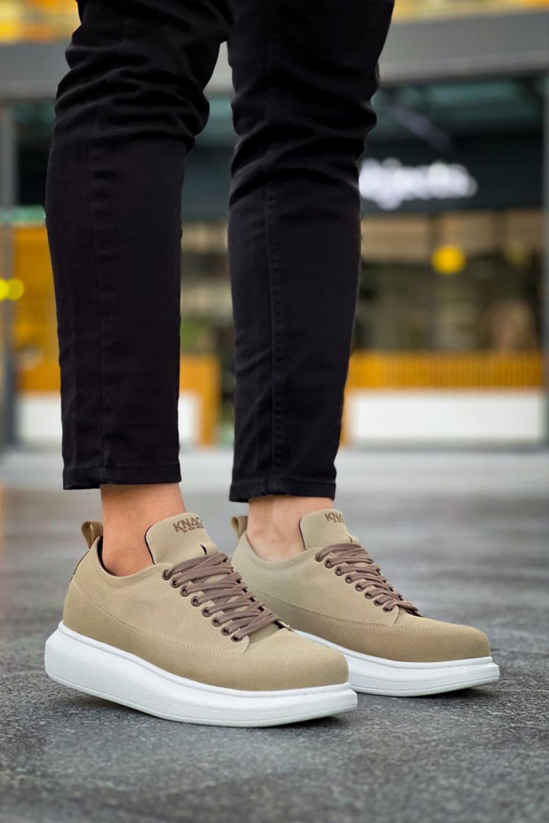 Mens Sneakers - Beige Suede - 814