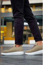 Mens Sneakers - Beige Suede - 814