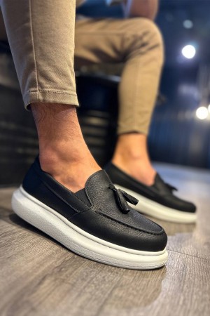 Mens Classic Shoes - Black White - 818