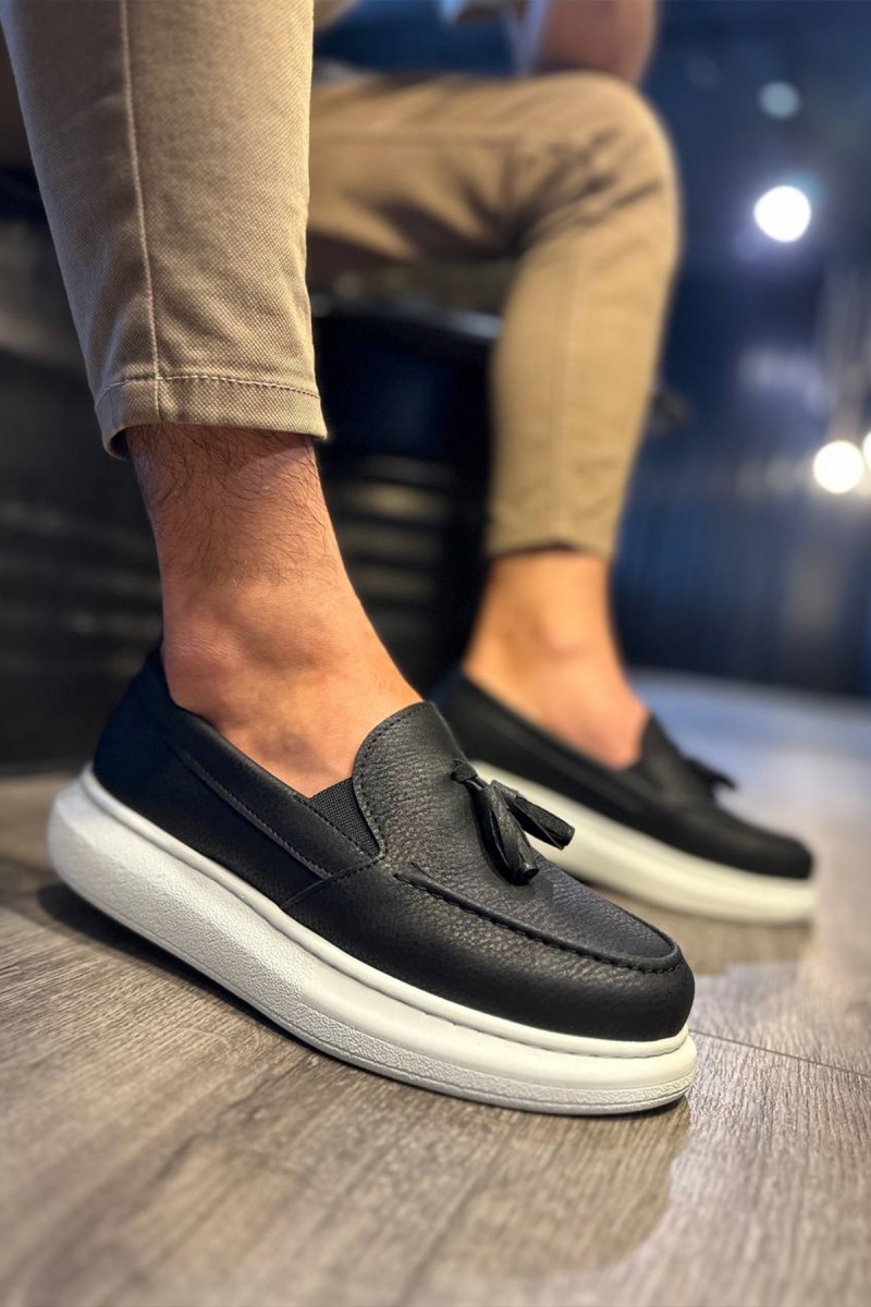 Mens Classic Shoes - Black White - 818