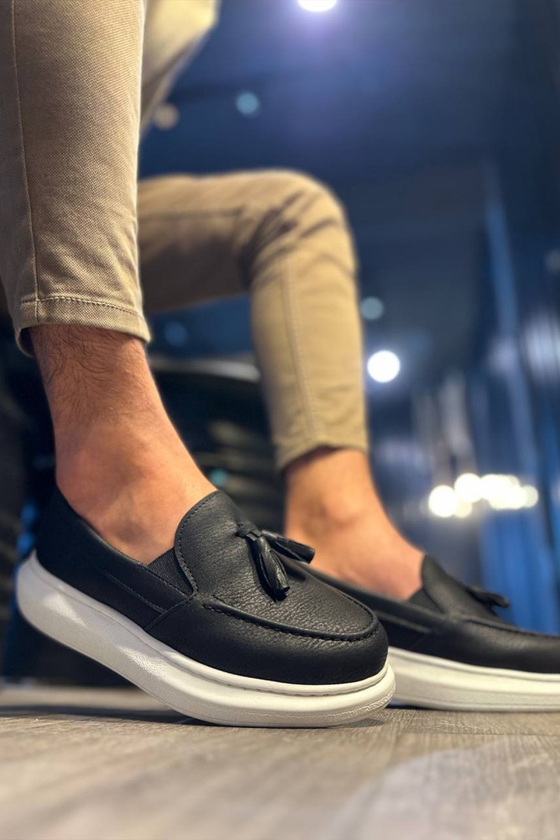 Mens Classic Shoes - Black White - 818