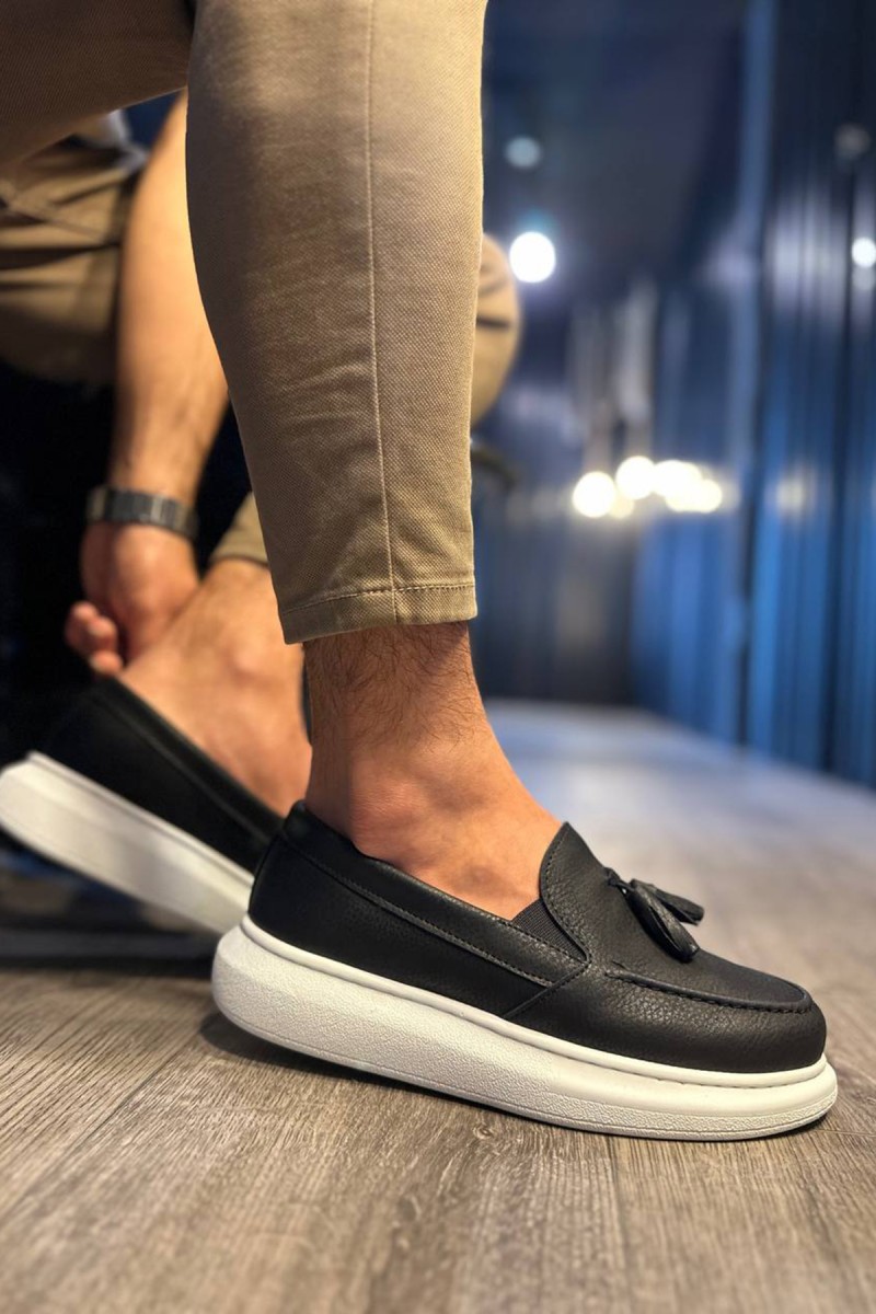 Mens Classic Shoes - Black White - 818