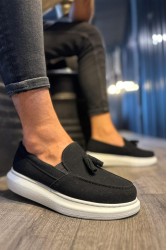 Mens Classic Shoes - Black White Suede - 818