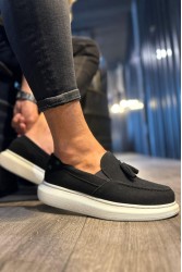 Mens Classic Shoes - Black White Suede - 818