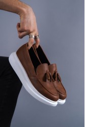 Mens Classic Shoes - Tan White - 818