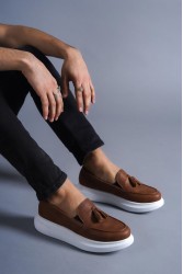 Mens Classic Shoes - Tan White - 818