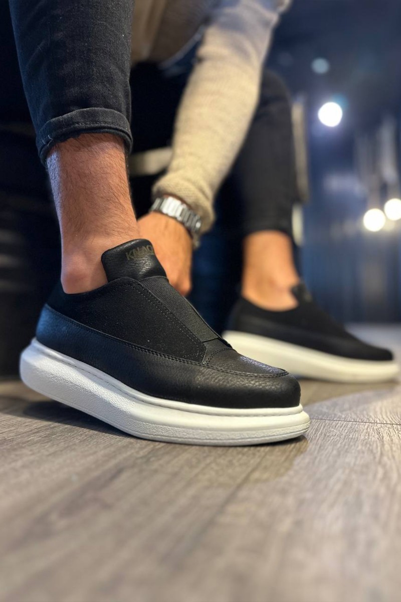 Mens Sneakers - Black White - 911