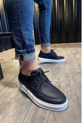 Mens Casual Shoes - Black White - T12