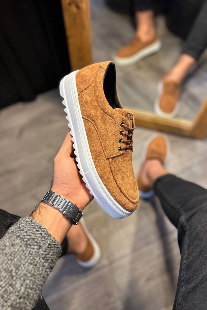 Mens Casual Shoes - Tan Suede - T12