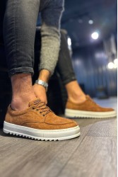 Mens Casual Shoes - Tan Suede - T12