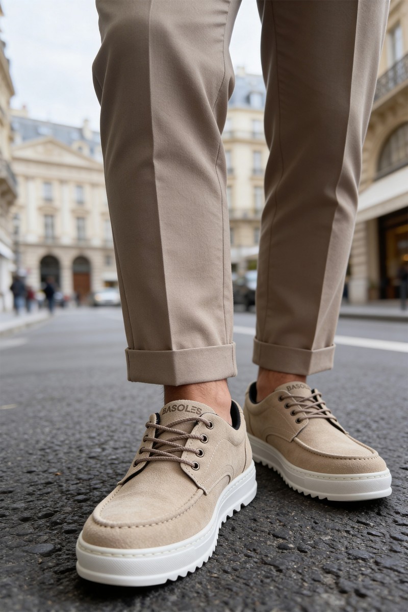 Mens Casual Shoes - Beige - T12