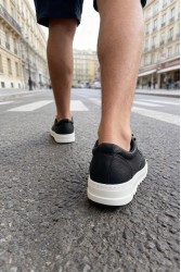 Mens Casual Shoes - Black White - T12
