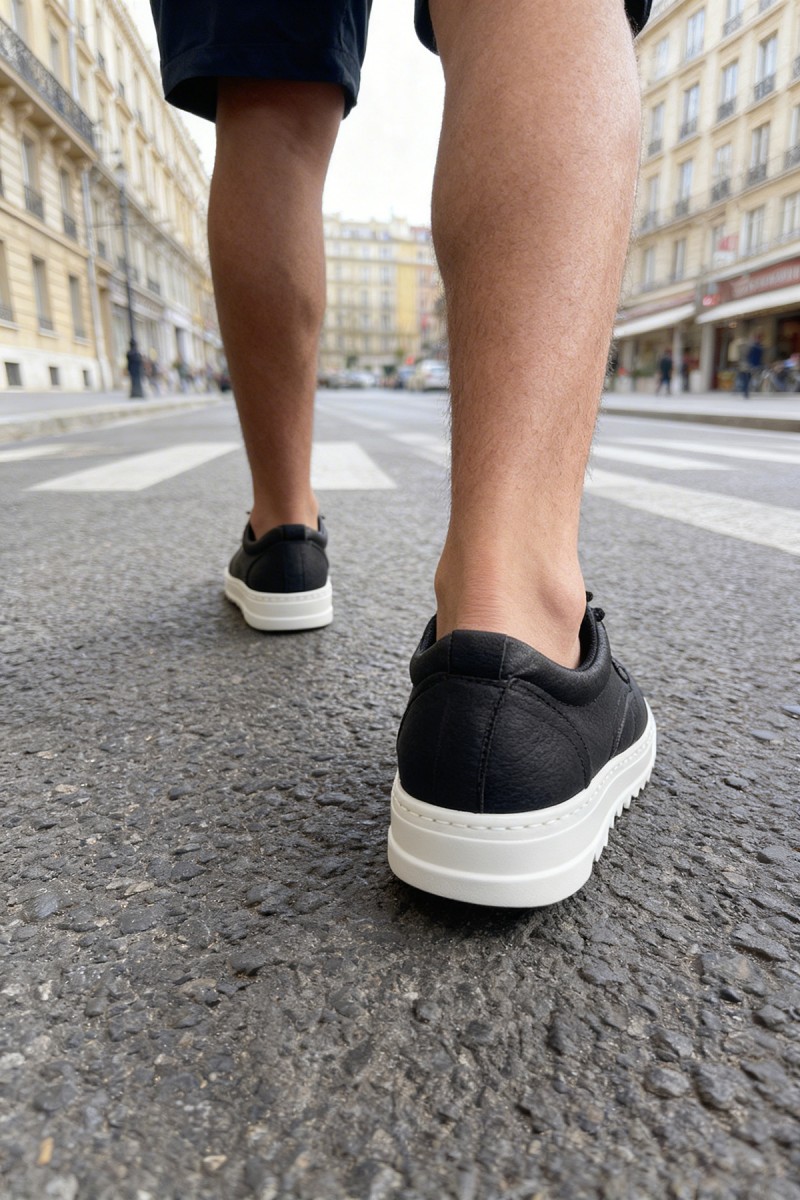 Mens Casual Shoes - Black White - T12