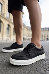 Mens Casual Shoes - Black White - T12