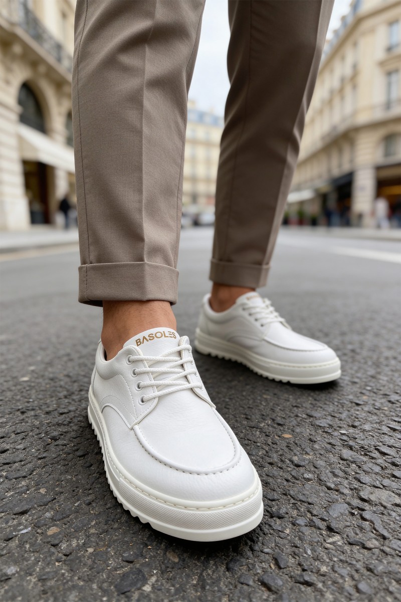 Mens Casual Shoes - White - T12