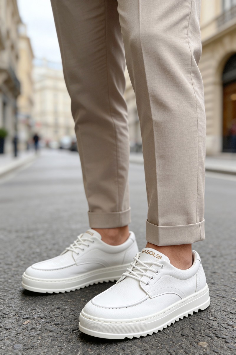 Mens Casual Shoes - White - T12