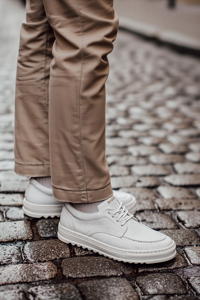 Mens Casual Shoes - White - T12