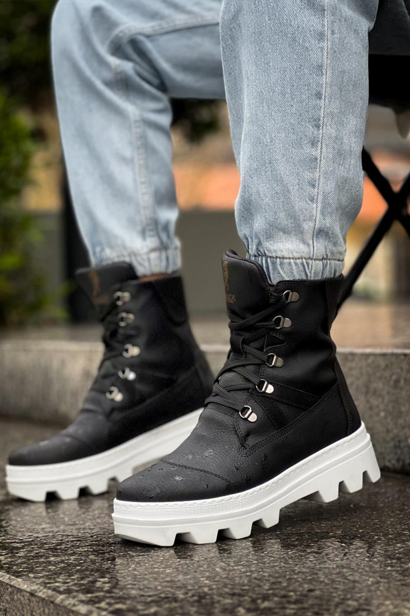 Men’s Boots - Black White - 14