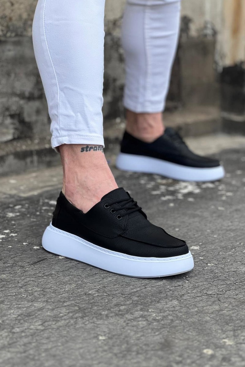 Men’s Casual Shoes - Black White - 508