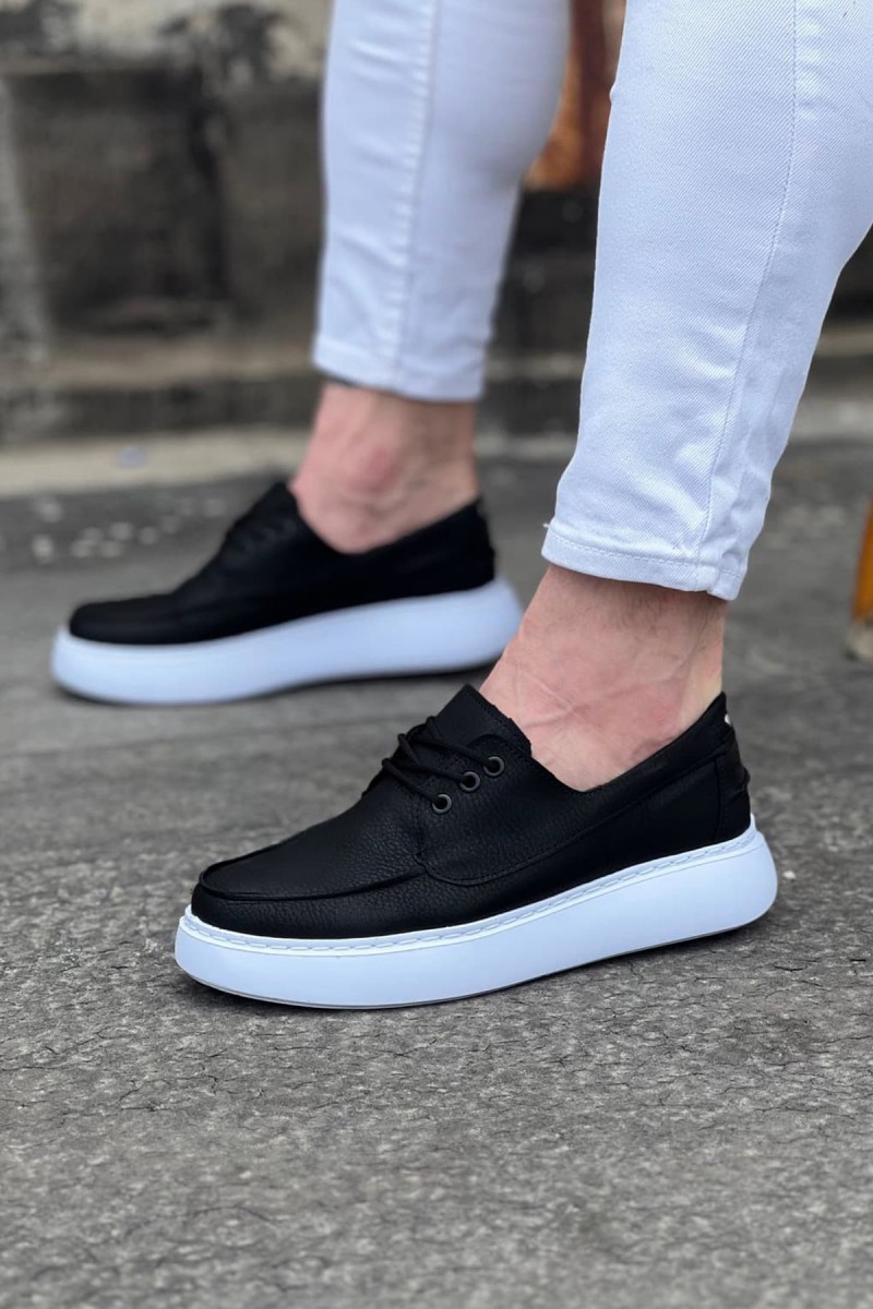 Men’s Casual Shoes - Black White - 508