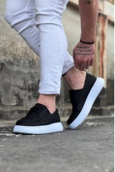 Men’s Casual Shoes - Black White - 508