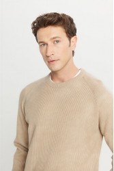 Men's Knit Sweater - Beige - 003
