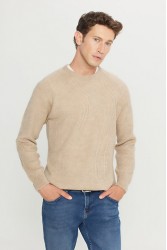 Men's Knit Sweater - Beige - 003