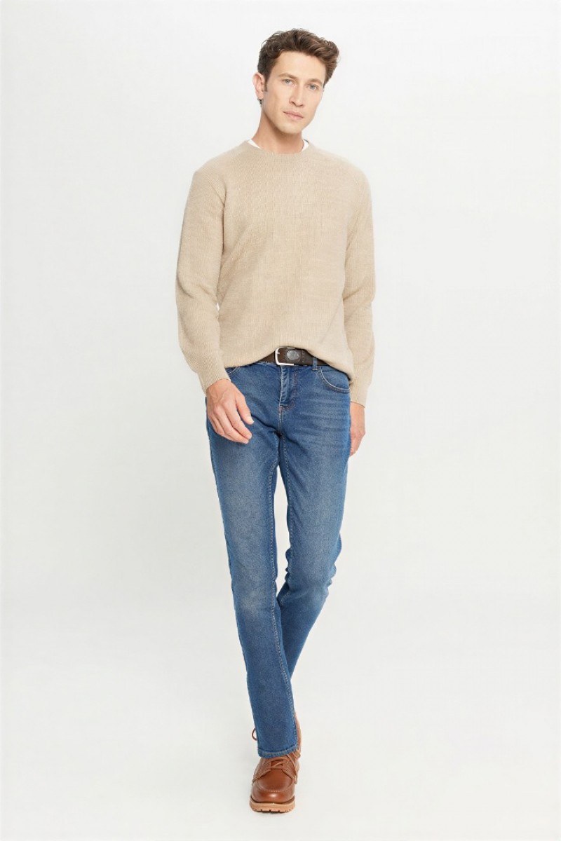 Men's Knit Sweater - Beige - 003