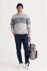 Men's Knit Sweater - Gray - 004