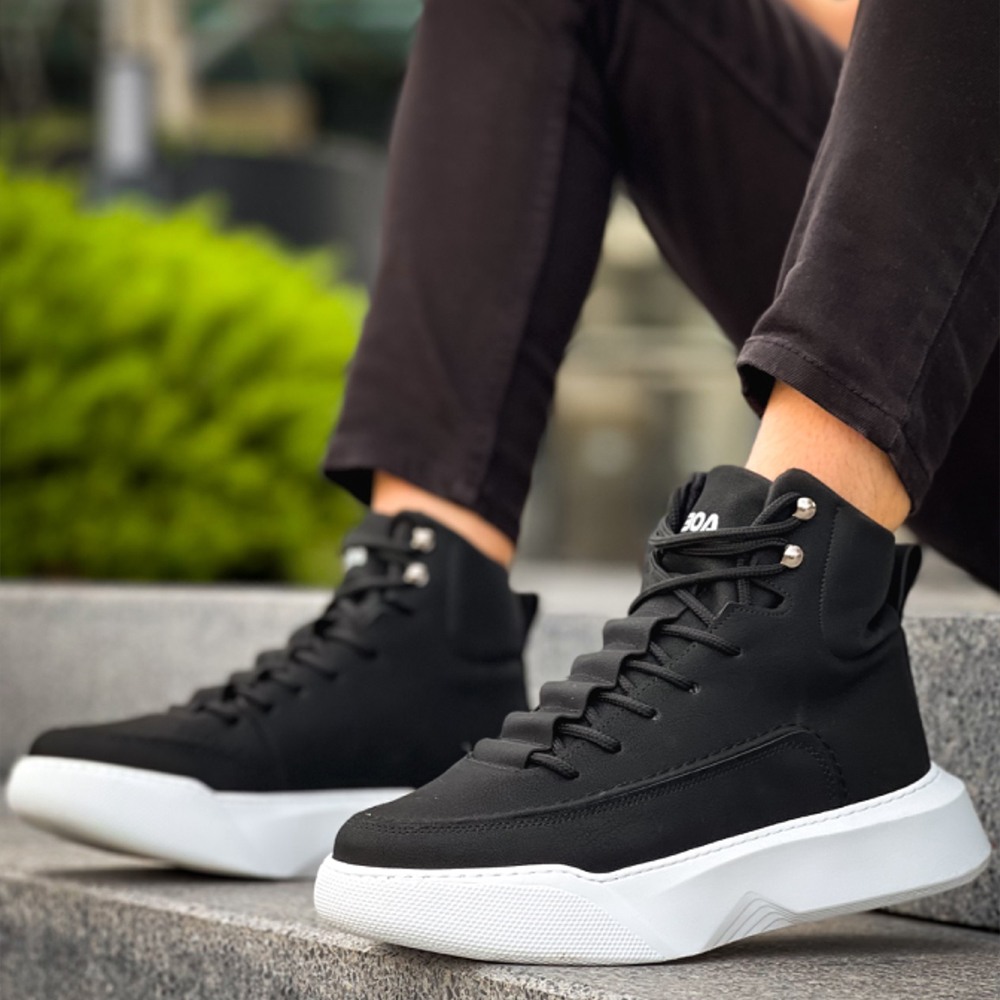 Mens Boots - Black White - 0321