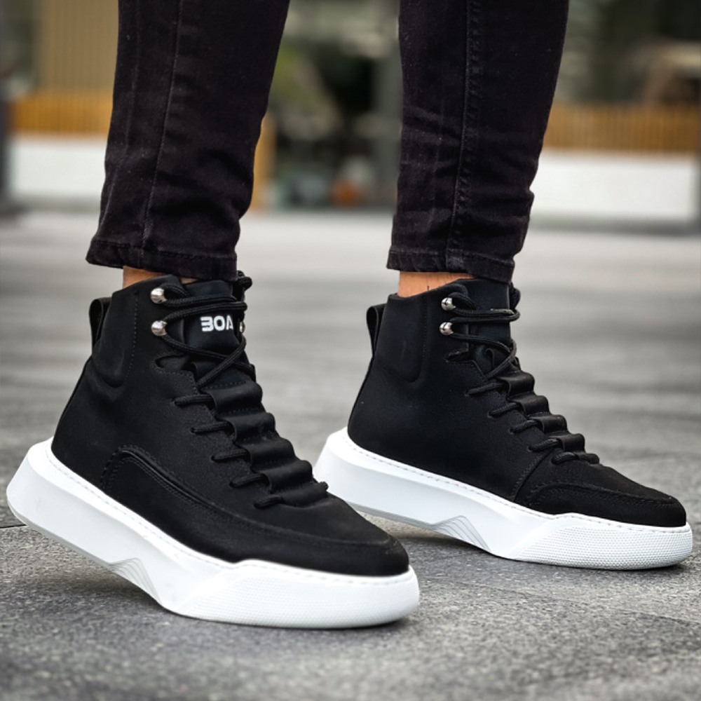 Mens Boots - Black White - 0321