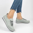 Women's Genuine Leather Ballerina - Blue - 16