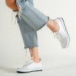 Women's Genuine Leather Ballerina - White - 16