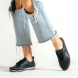 Women's Genuine Leather Ballerina - Black - 16