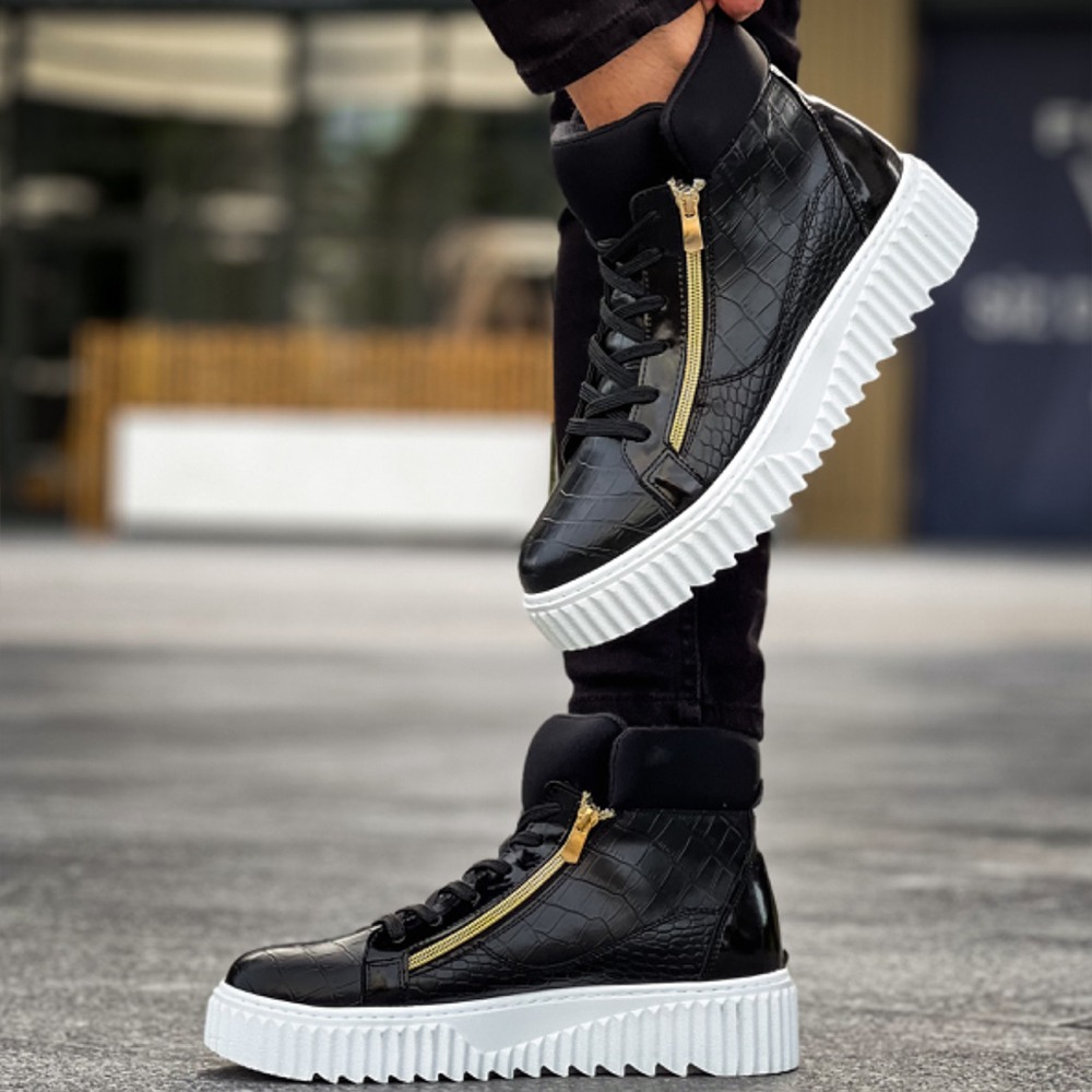 Mens Boots - Black White - 512