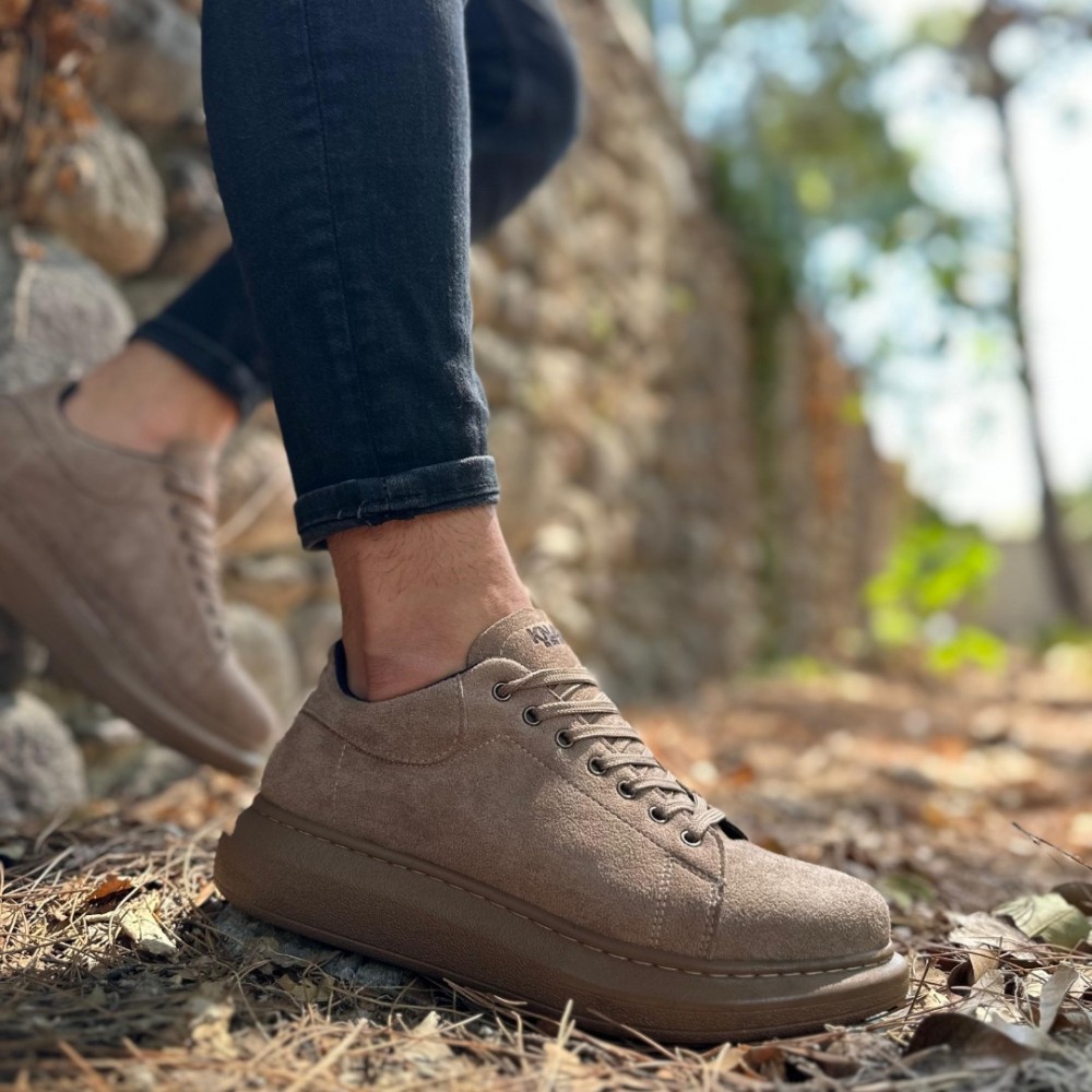 Mens Sneakers - Camel Suede - 044