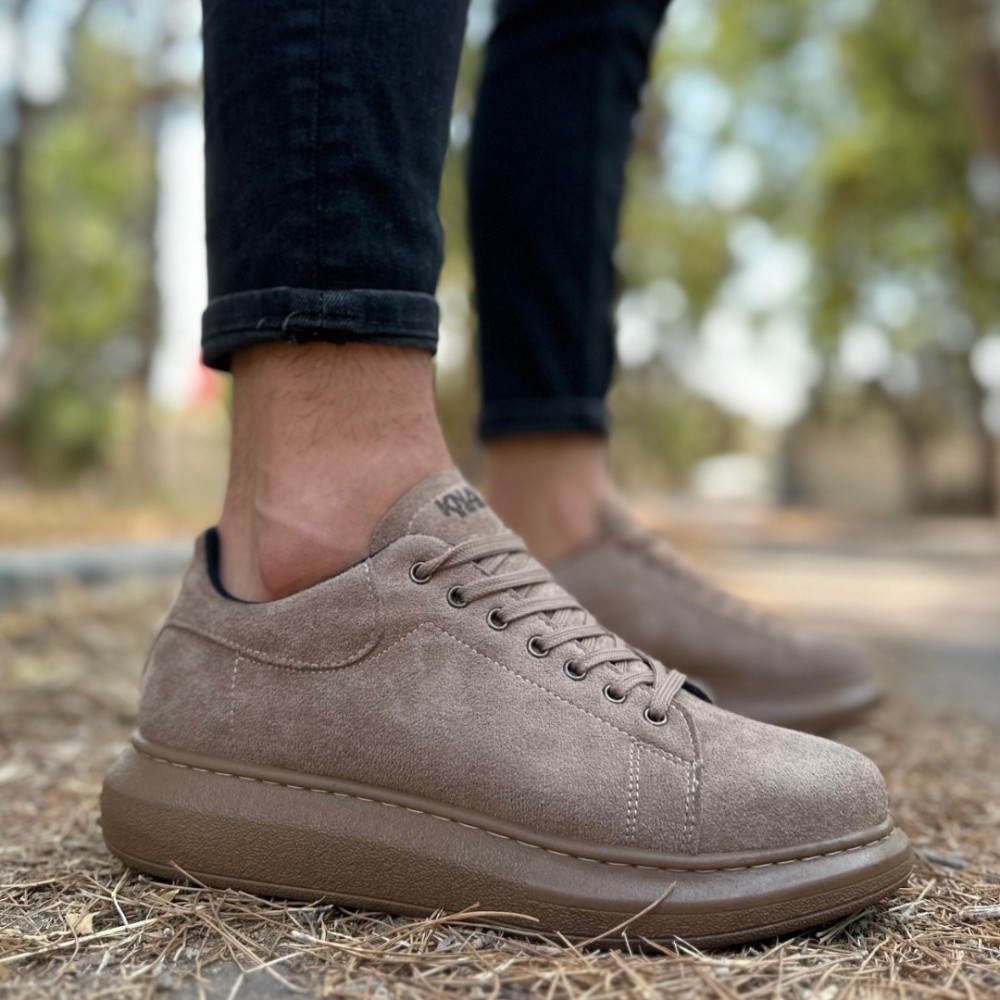 Mens Sneakers - Camel Suede - 044