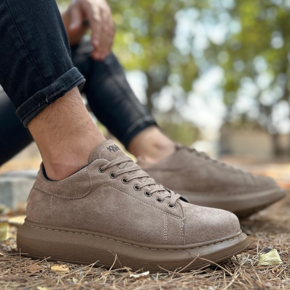 Mens Sneakers - Camel Suede - 044
