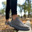Mens Sneakers - Gray Suede - 044