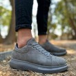 Mens Sneakers - Gray Suede - 044