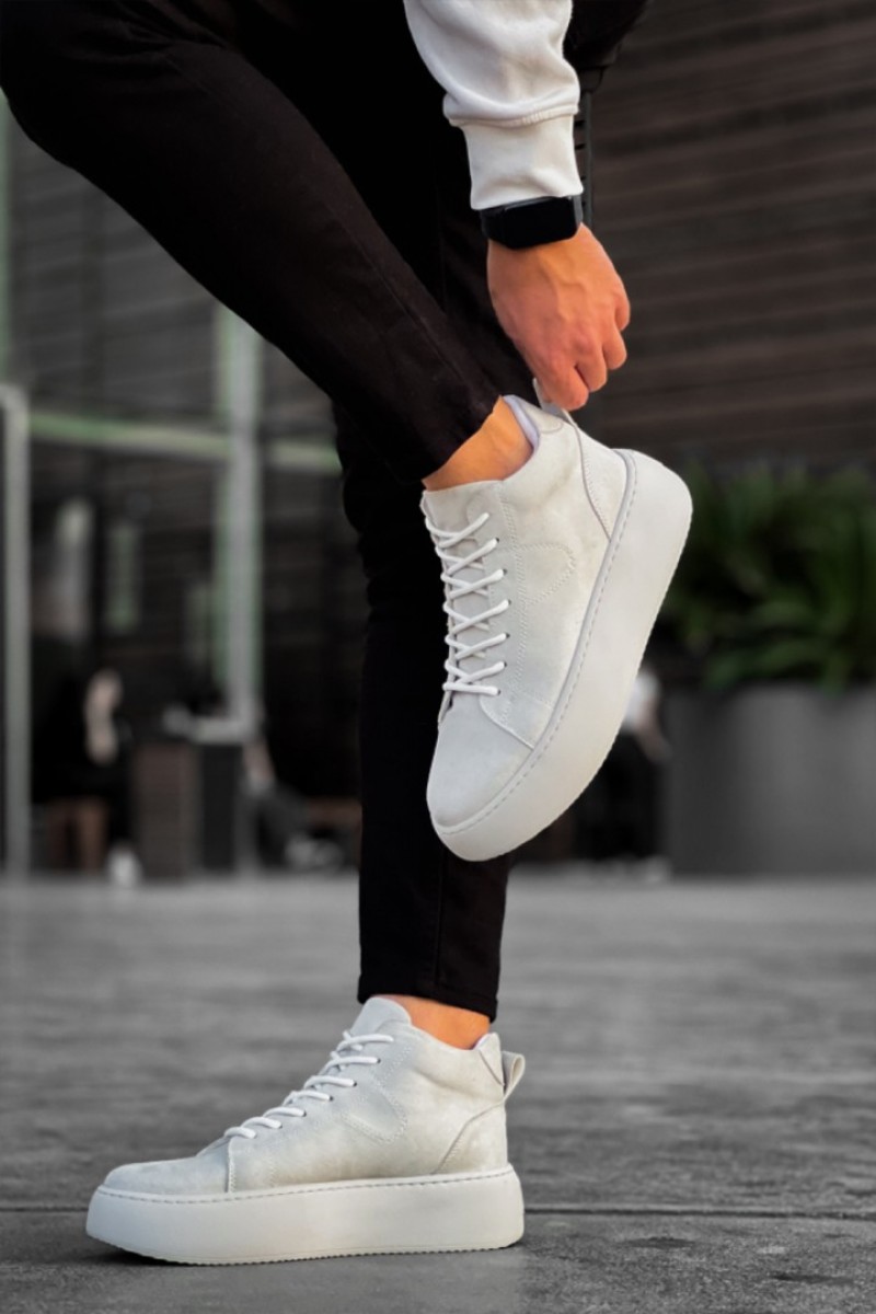 Mens Boots - Gray Suede - LE10