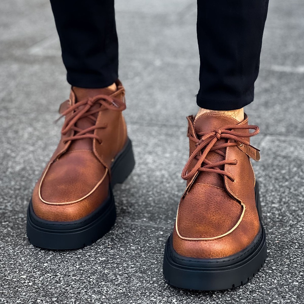 Mens Boots - Tan Black - 213