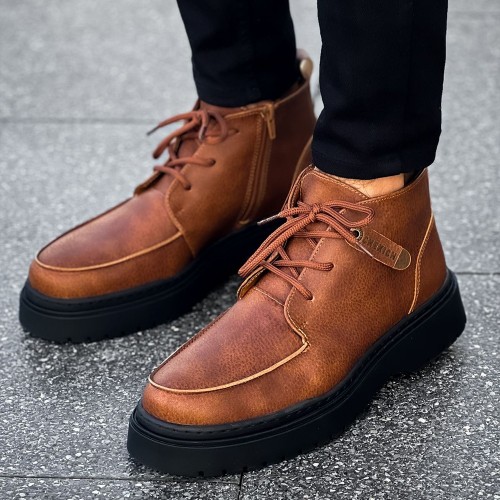 Mens Boots - Tan Black - 213