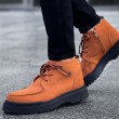Mens Boots - Tan Black Suede - 213