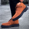 Mens Boots - Tan Black Suede - 213