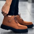 Mens Boots - Tan Black Suede - 213