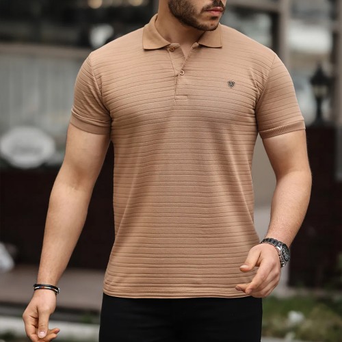 Mens Polo T-shirt - Caramel - 002