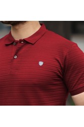 Mens Polo T-shirt - Claret Red - 002